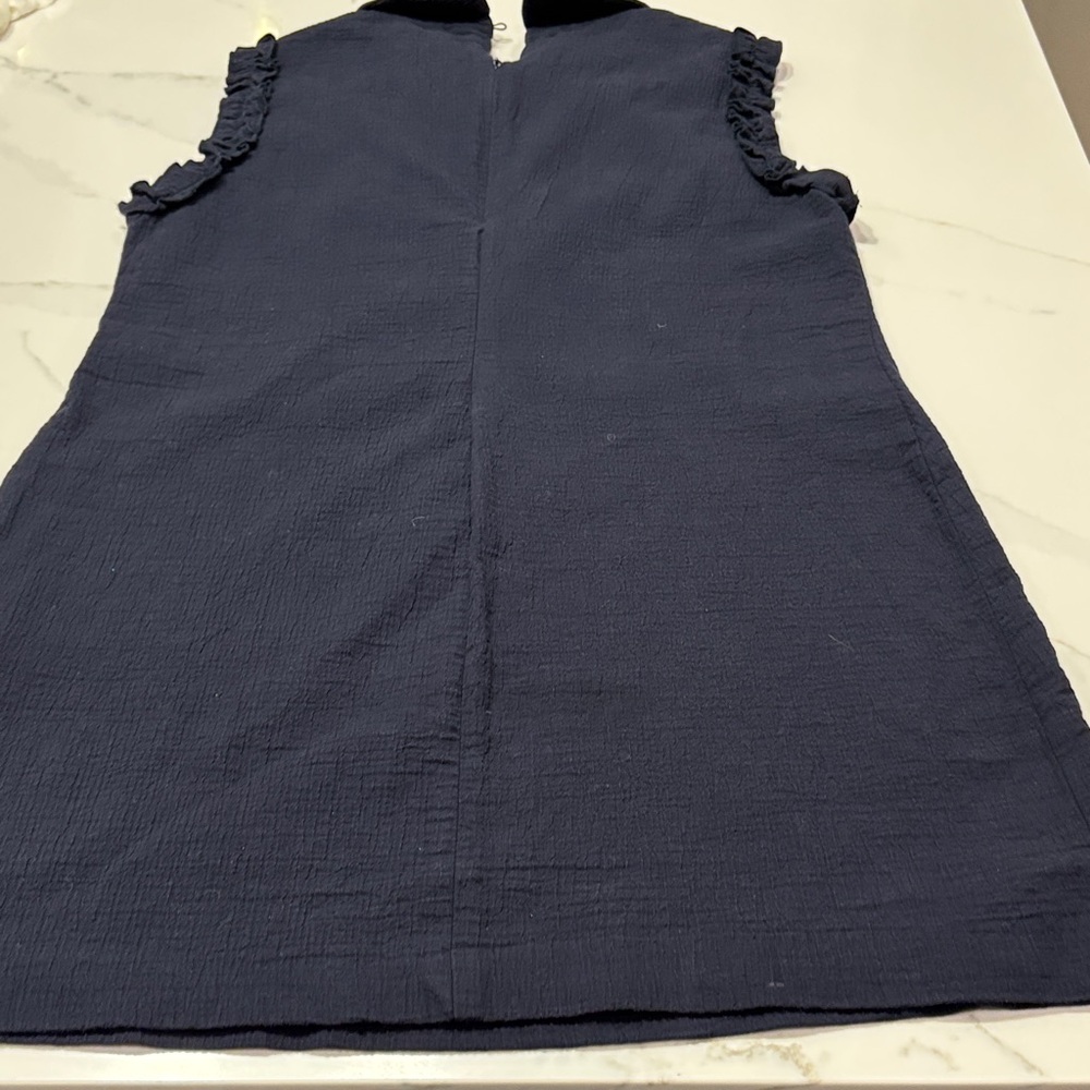 Zara Navy Sleeveless Mini beaded bumblebee Peter Pan Collar - Picture 6 of 13